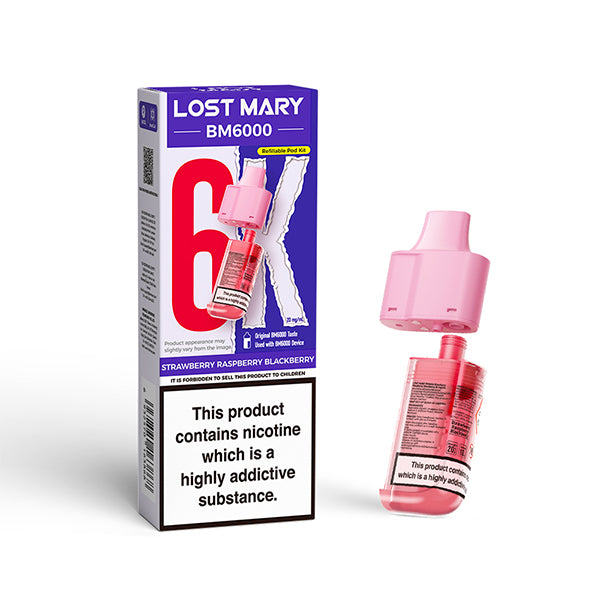 Lost Mary BM6000 Prefilled Pods – Strawberry Raspberry Blackberry – 20mg/ml