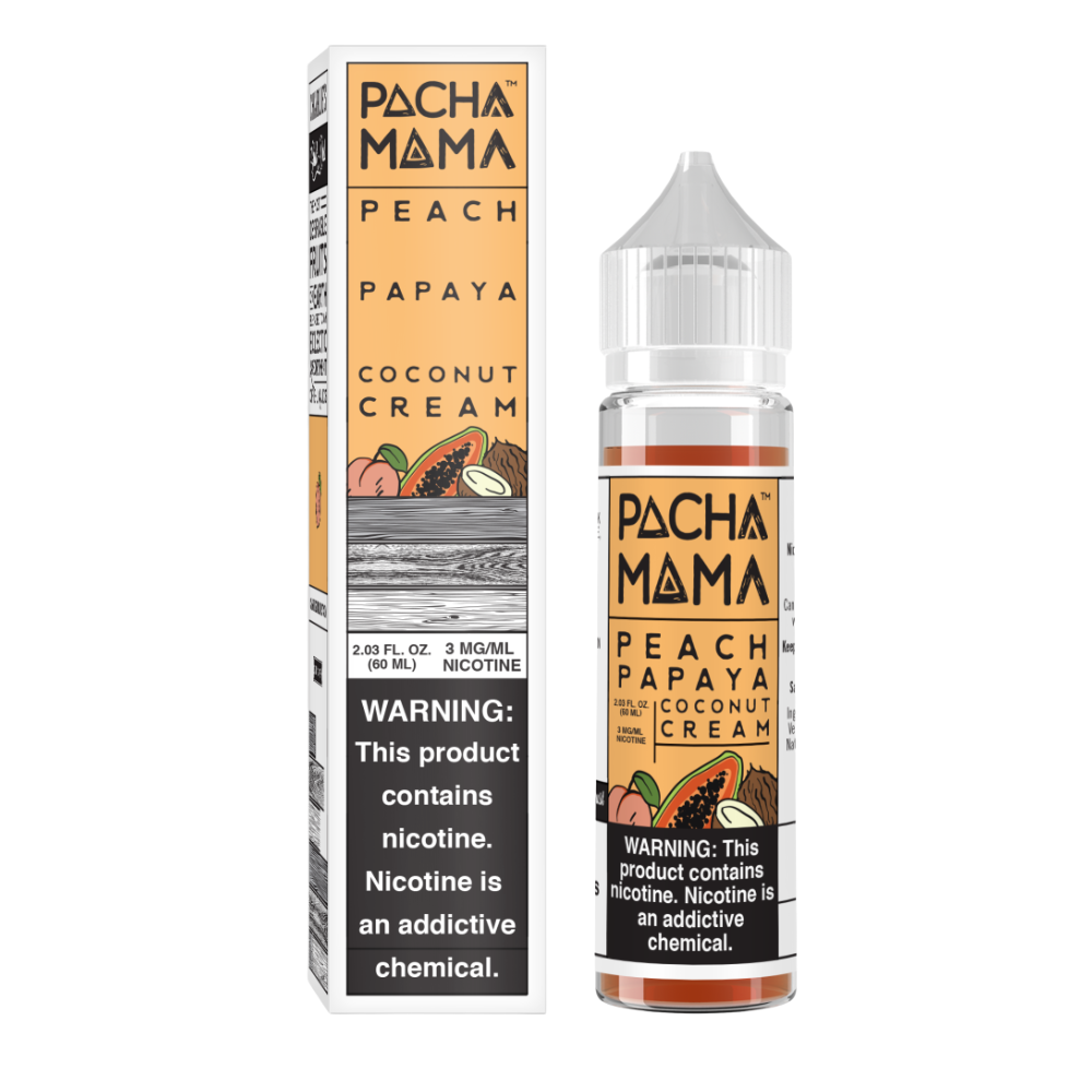 Pacha Mama - E-Liquid Shortfill - Peach Papaya Coconut Cream 50ml 0mg