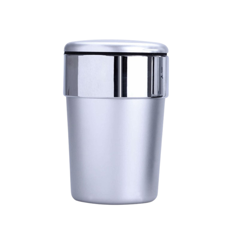 Champ Metallic Auto Aschenbecher mit LED Beleuchtung Silver