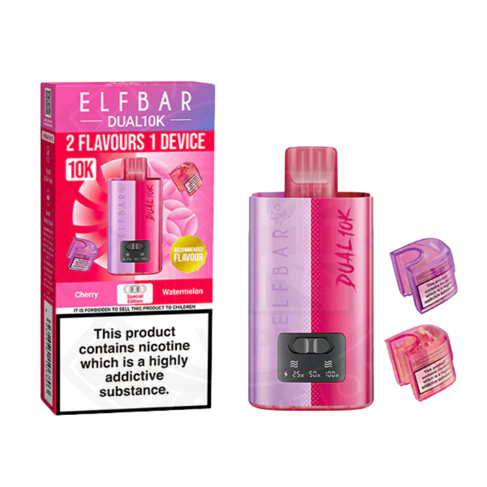 Vape 10000 Zge Mit Nikotin Elf Bar Dual 10K - Cherry Watermelon Vape | 10000 Zge Snustrend Vape 10000 Zge Mit Nikotin Elf Bar Dual 10K - Cherry Watermelon Vape | 10000 Zge Snustrend