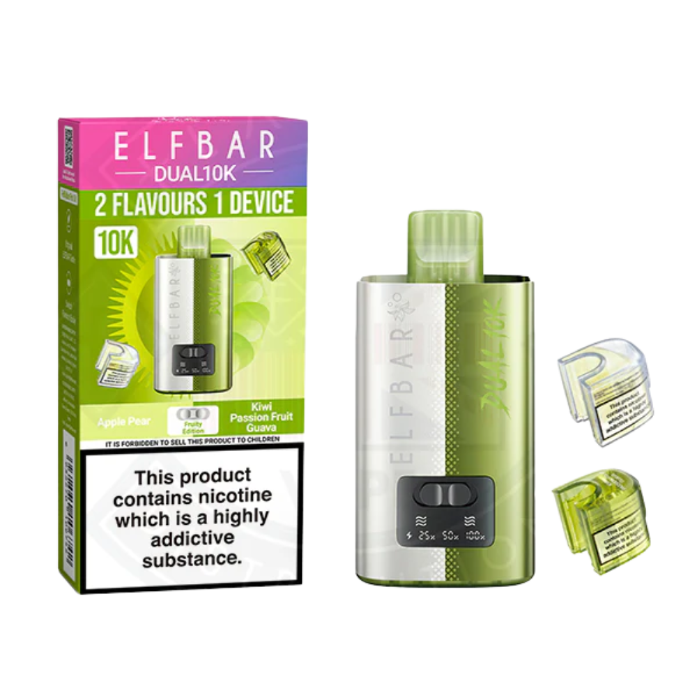 Elf Bar - Dual 10K Prefilled Vape Kit - Apple Pear & Kiwi Passionfruit Guava