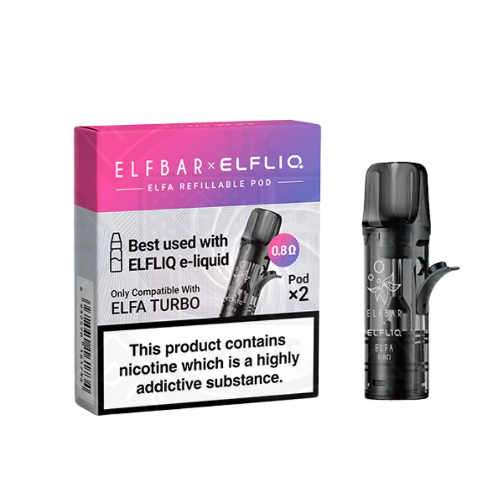 Elfliq - Elfa Turbo - Refillable Empty Pod 2pack 0.8ohm