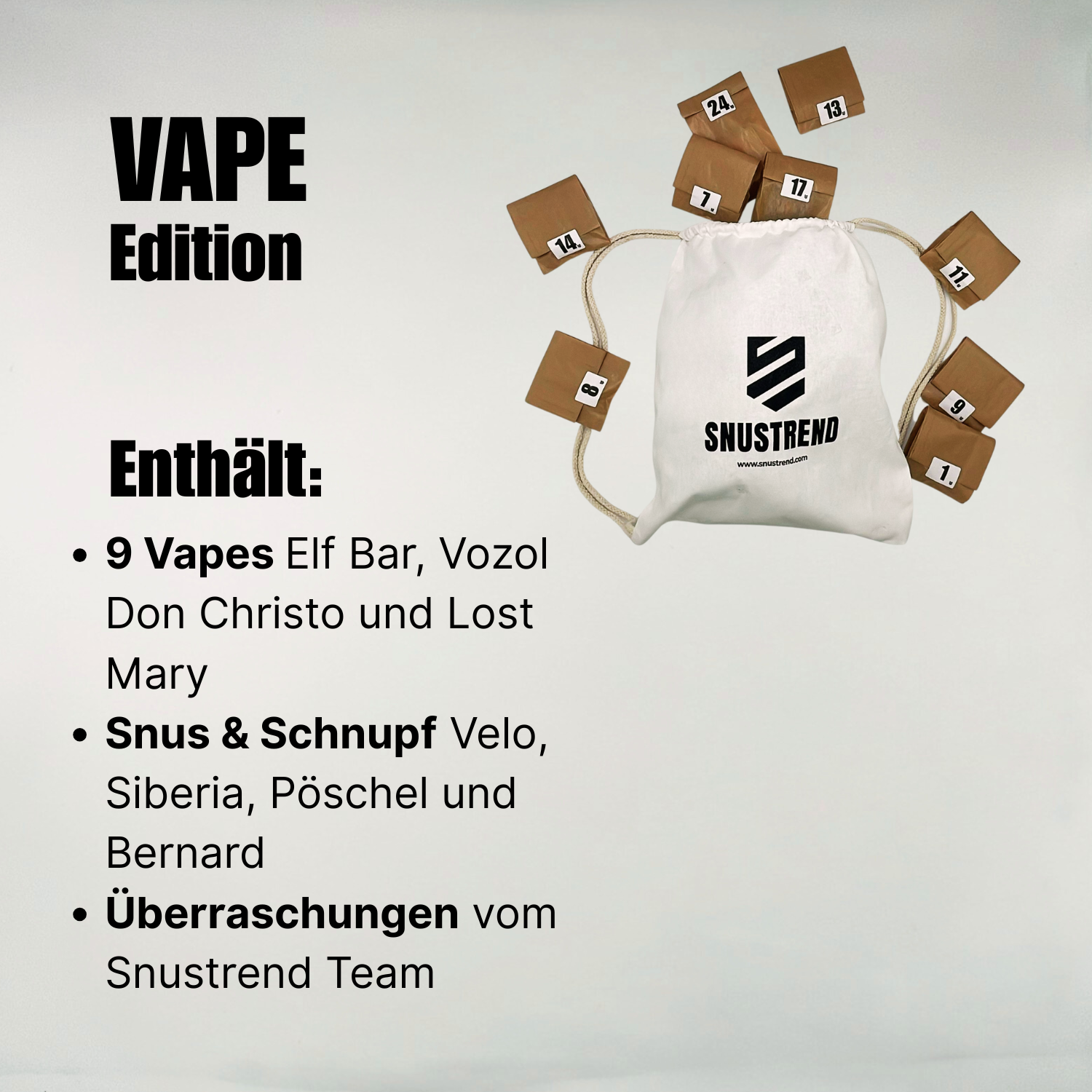 🎁 XXL Adventskalender SNUSTREND – Limited Edition