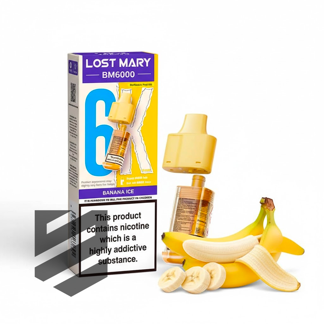 Lost Mary BM6000 Prefilled Pods – Banana Ice – 20mg/ml