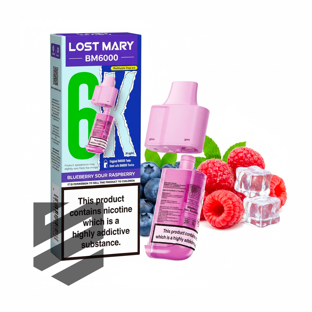 Lost Mary BM6000 Prefilled Pods – Blueberry Sour Raspberry – 20mg/ml