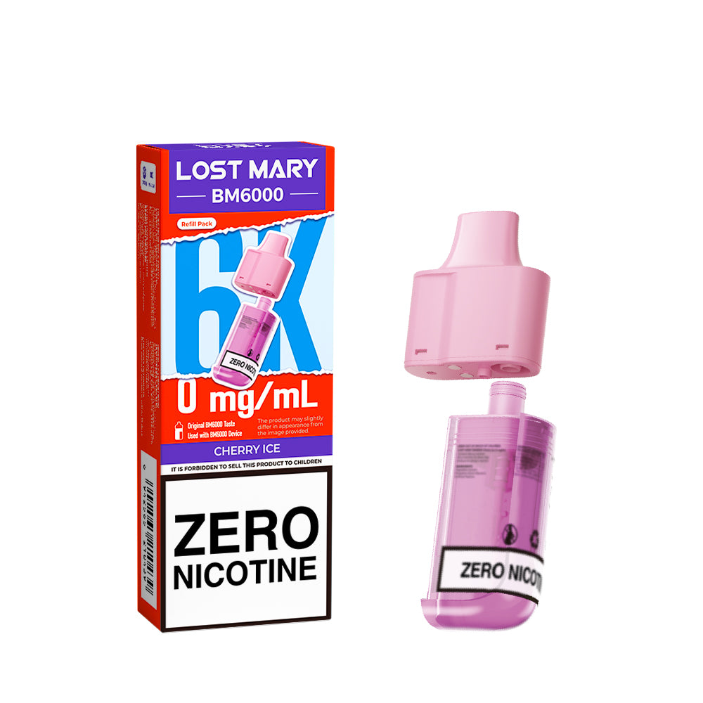 Lost Mary BM6000 Prefilled Pod ZERO - Cherry Ice Snustrend - Snus, Vapes & Schnupf Lost Mary BM6000 Prefilled Pod ZERO - Cherry Ice Snustrend - Snus, Vapes & Schnupf