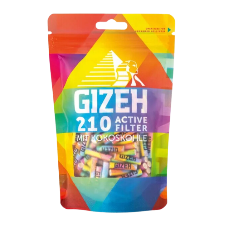 GIZEH - Active Filter 6mm - Rainbow - Bag 50Stk.