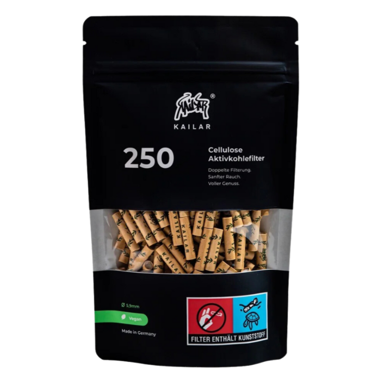 Kailar - 250 Slim Cellulose Aktivkohlefilter - Unbleached