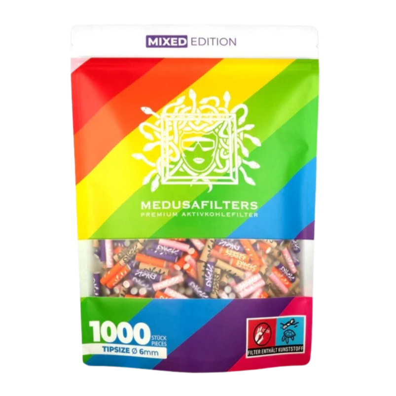 MedusaFilters - 1000er Pack - MIXED RAINBOW - Hybrid Aktivkohlefilter