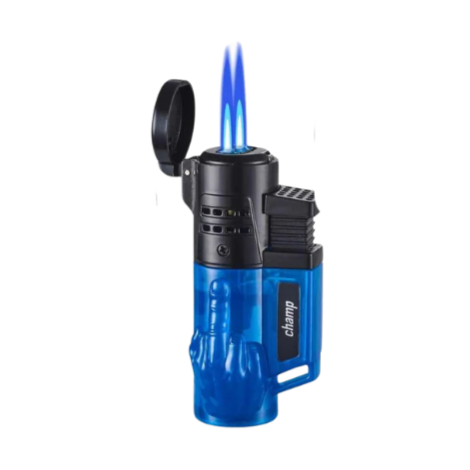 Champ - Fuck You Feuerzeug mit 2 blauen Flammen Blue