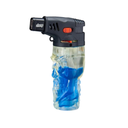 Champ - Skull Feuerzeug mit farbigem Gas Blue