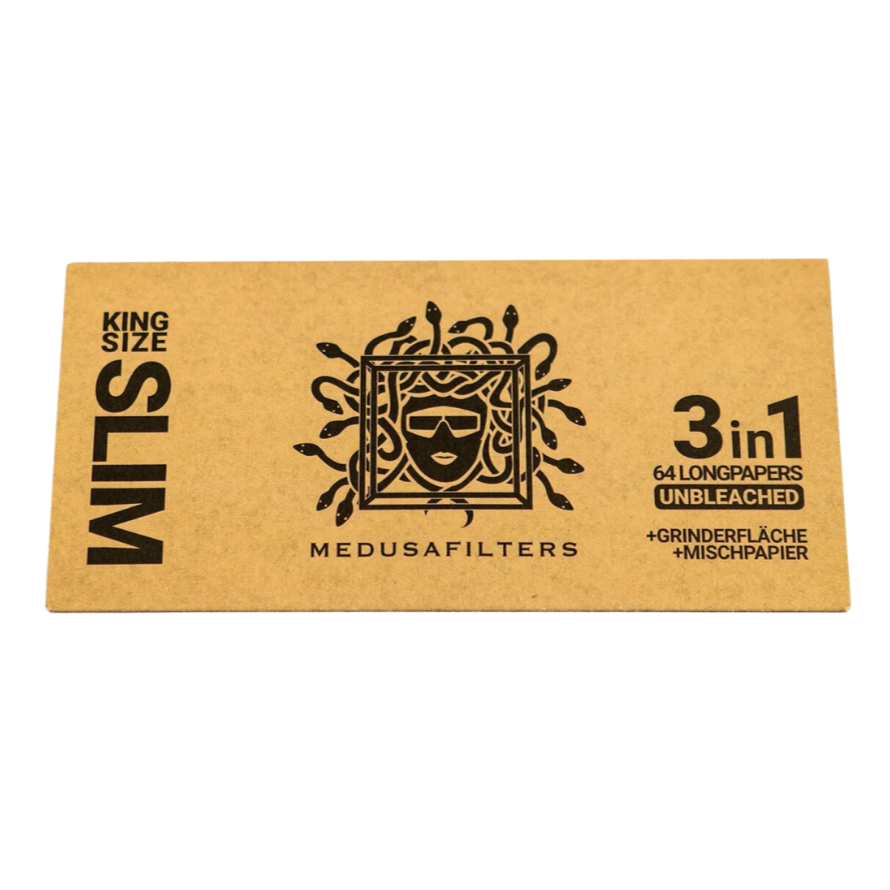 MedusaFilters - Papers 3 in 1 - Longpapers Unbleached + Tray + Grindfläche (64 Leaves per Pack)