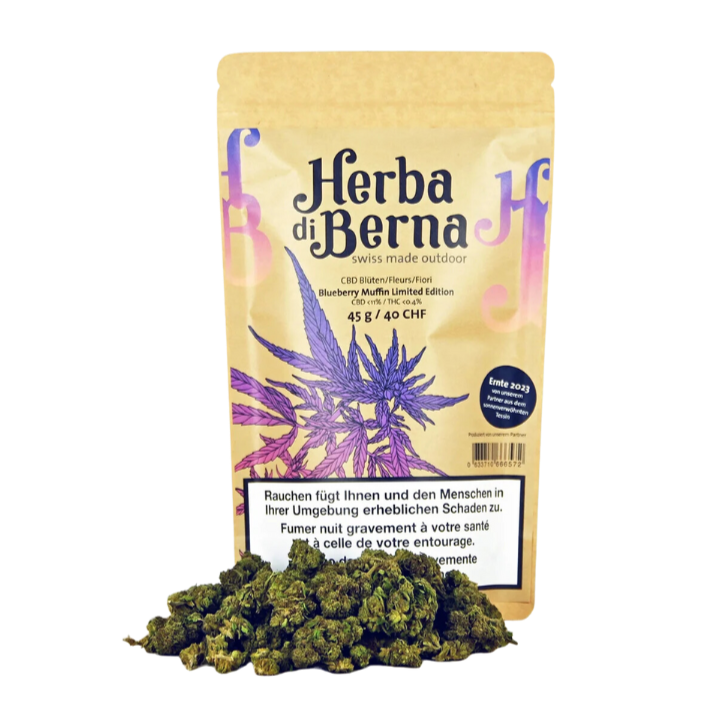 Herba di Berna - Oudoor CBD Blüten - Blueberry Muffin - 45g