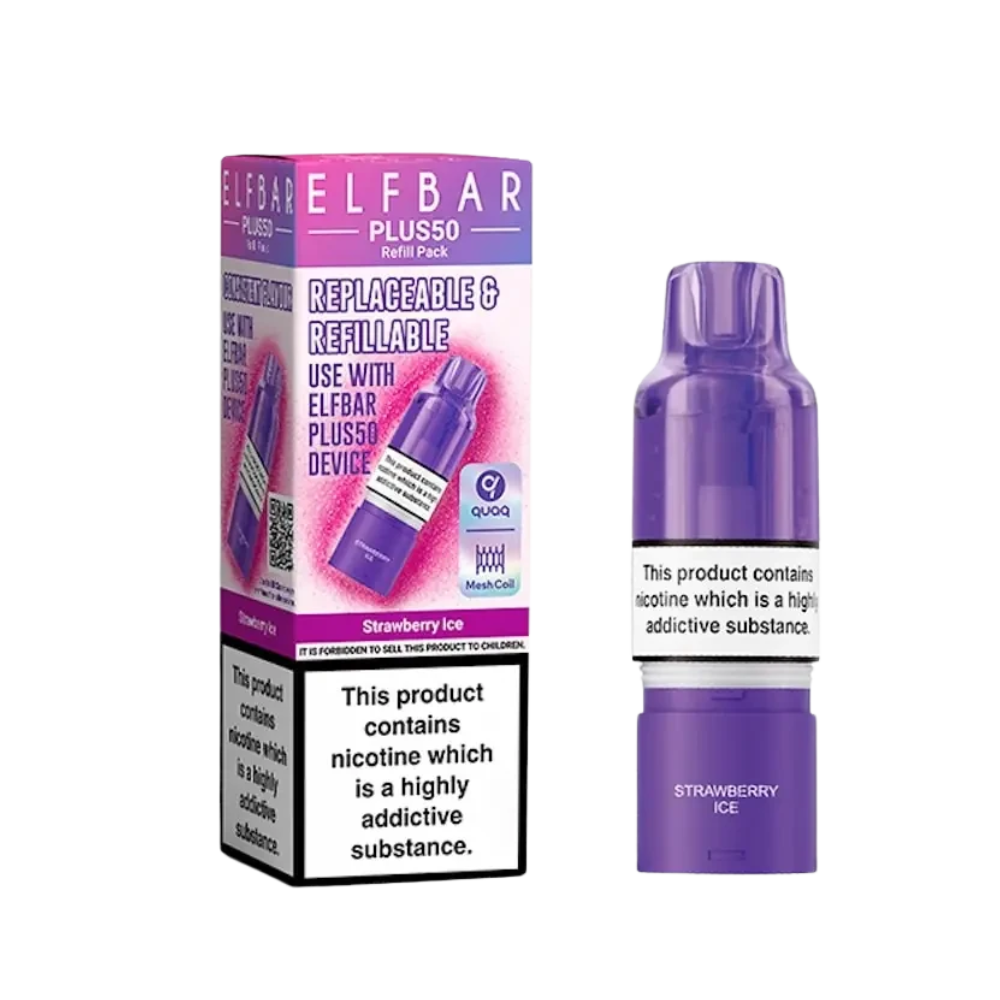 Elf Bar - Plus 50 - Pod & Refill - Strawberry Ice