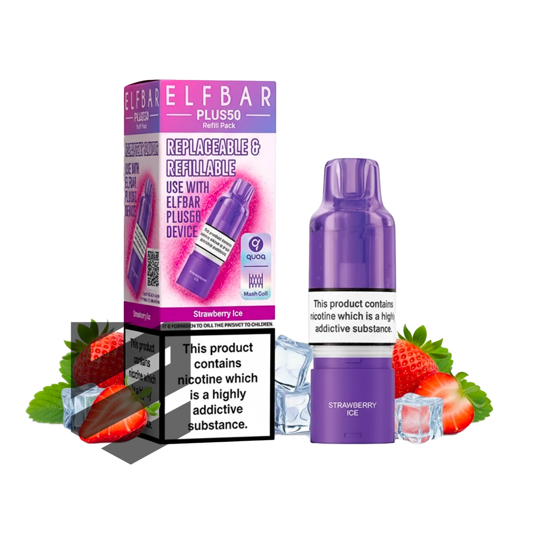 Elf Bar - Plus 50 - Pod & Refill - Strawberry Ice