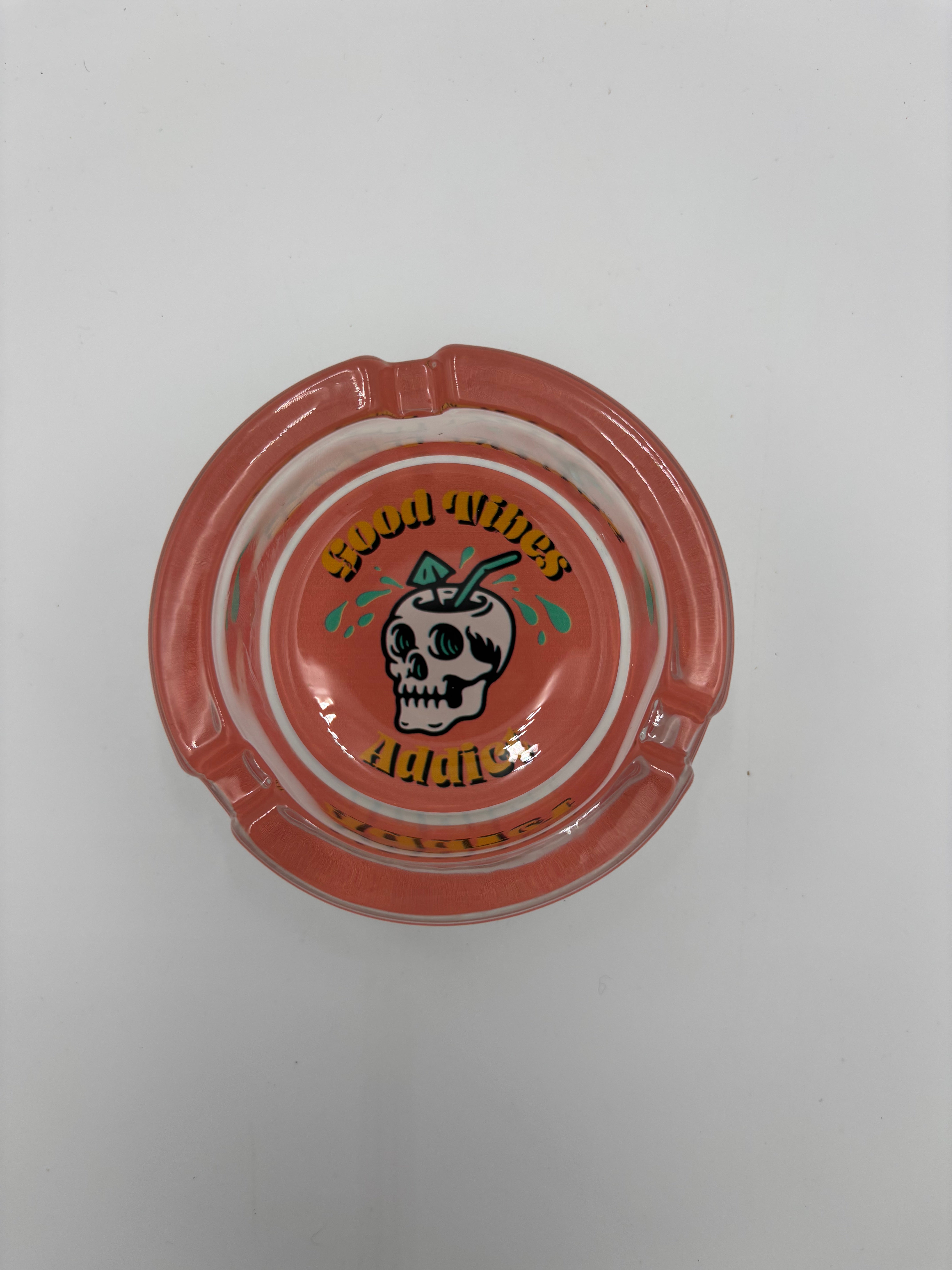 Champ Skull Glas Aschenbecher rund