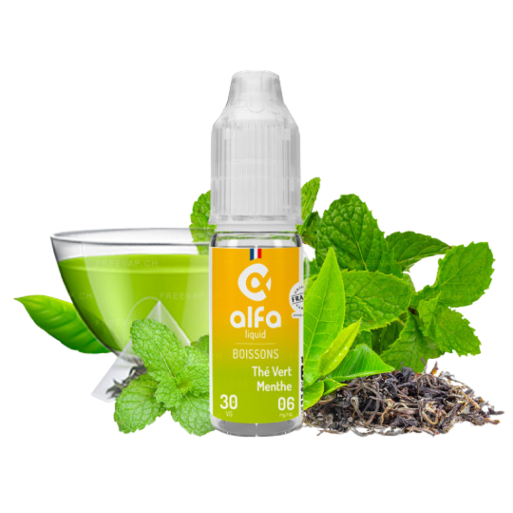 Alfaliquid - Drinks Grüner Tee 10 ml - Auswahl : 70PG/30VG