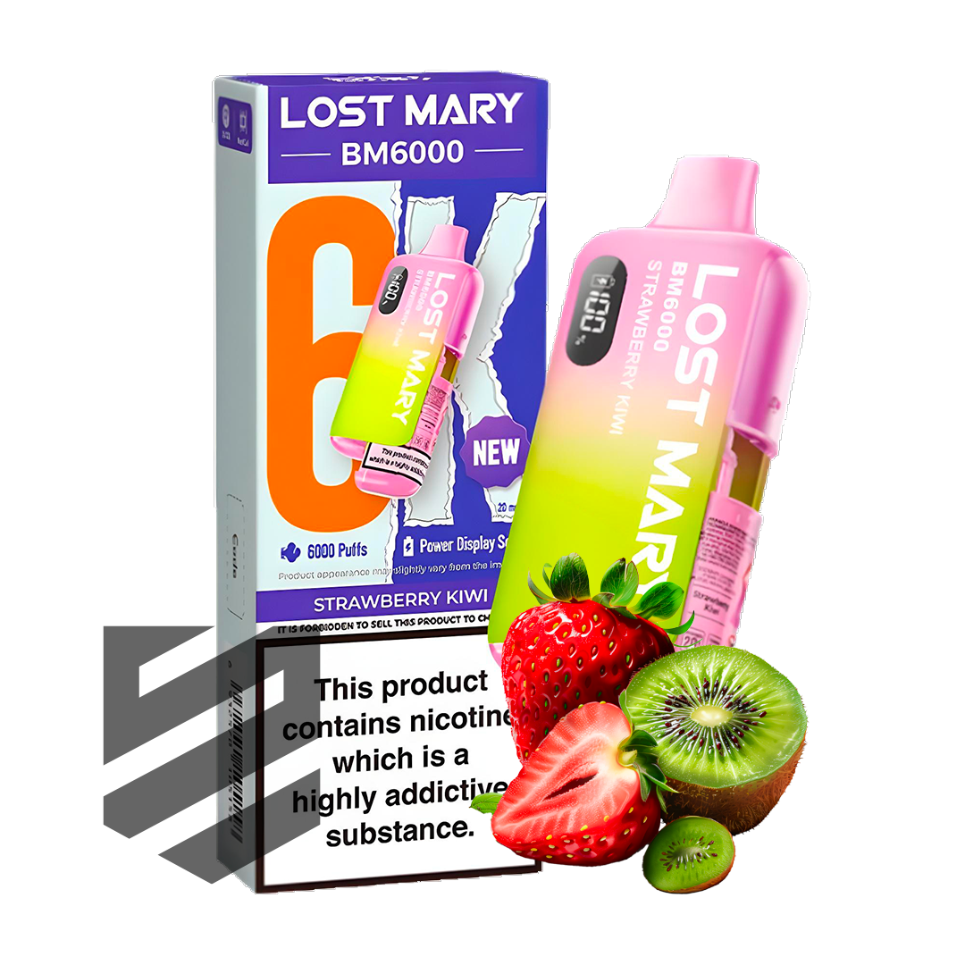 lost mary bm6000 strawberry kiwi LOST MARY BM6000 Pod | Strawberry Ice main image 0