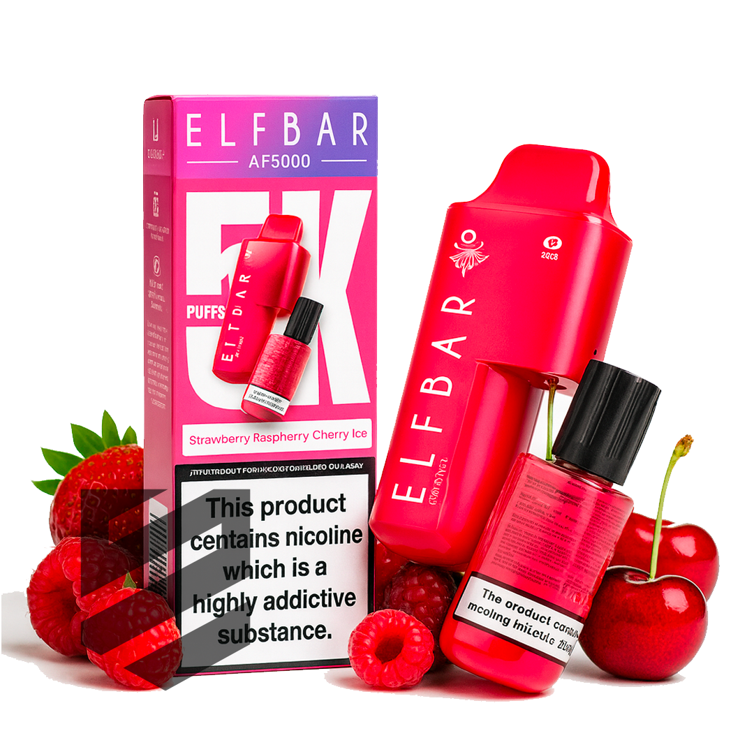 Elf Bar - AF5000 - Strawberry Raspberry Cherry Ice