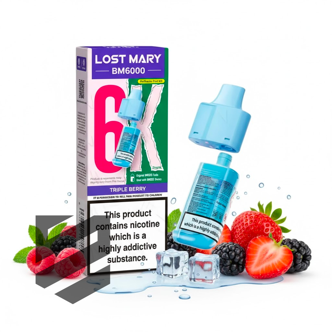 Lost Mary BM6000 Prefilled Pods – Triple Berry – 20mg/ml
