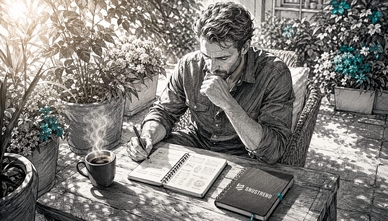 Ein Mann sitzt im Wohnzimmer und kauft bequem über sein Tablet Snacks ein.