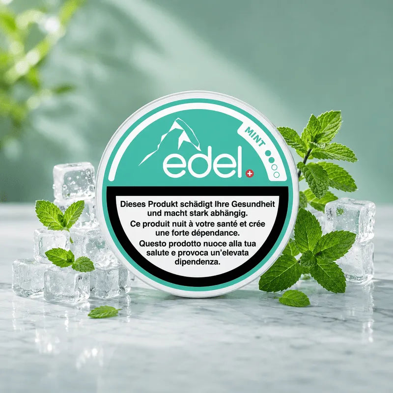 Edel Mint AW All White Nicotine Pouches Dose von Snustrend