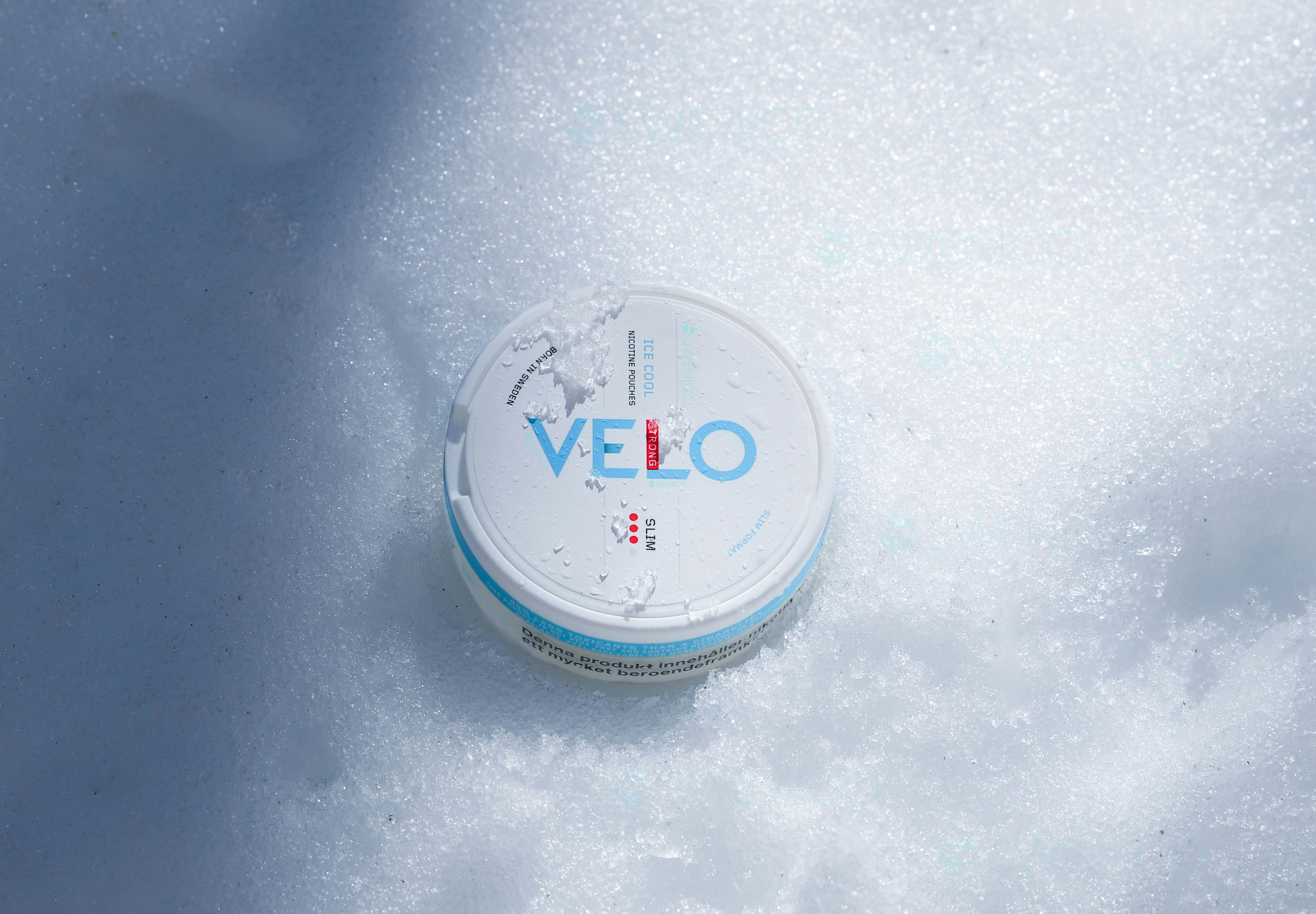 Velo Snus im Schnee