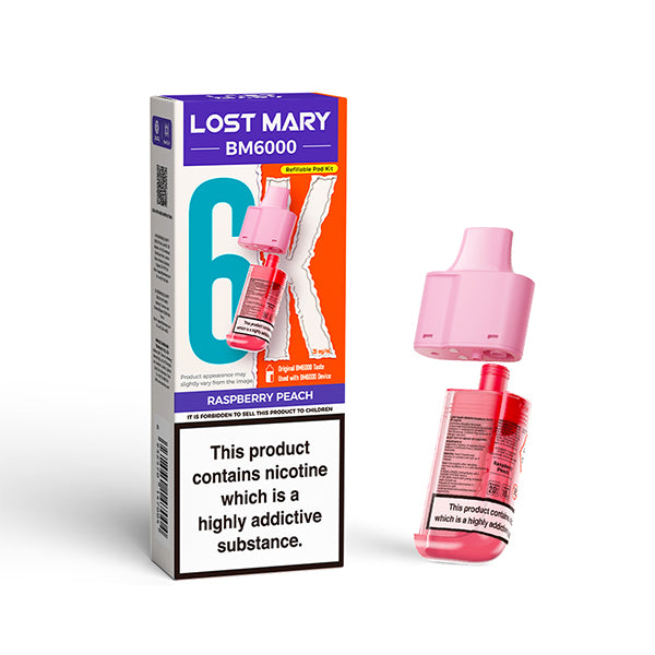 Lost Mary BM6000 Prefilled Pods – Raspberry Peach – 20mg/ml