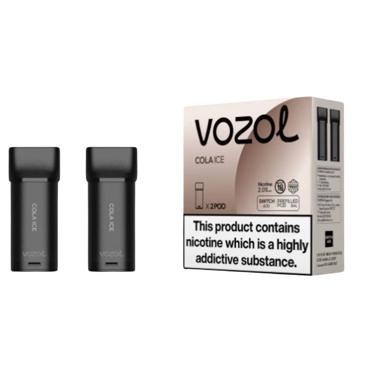 VOZOL SWITCH 600 2 cialde - Cola Ice