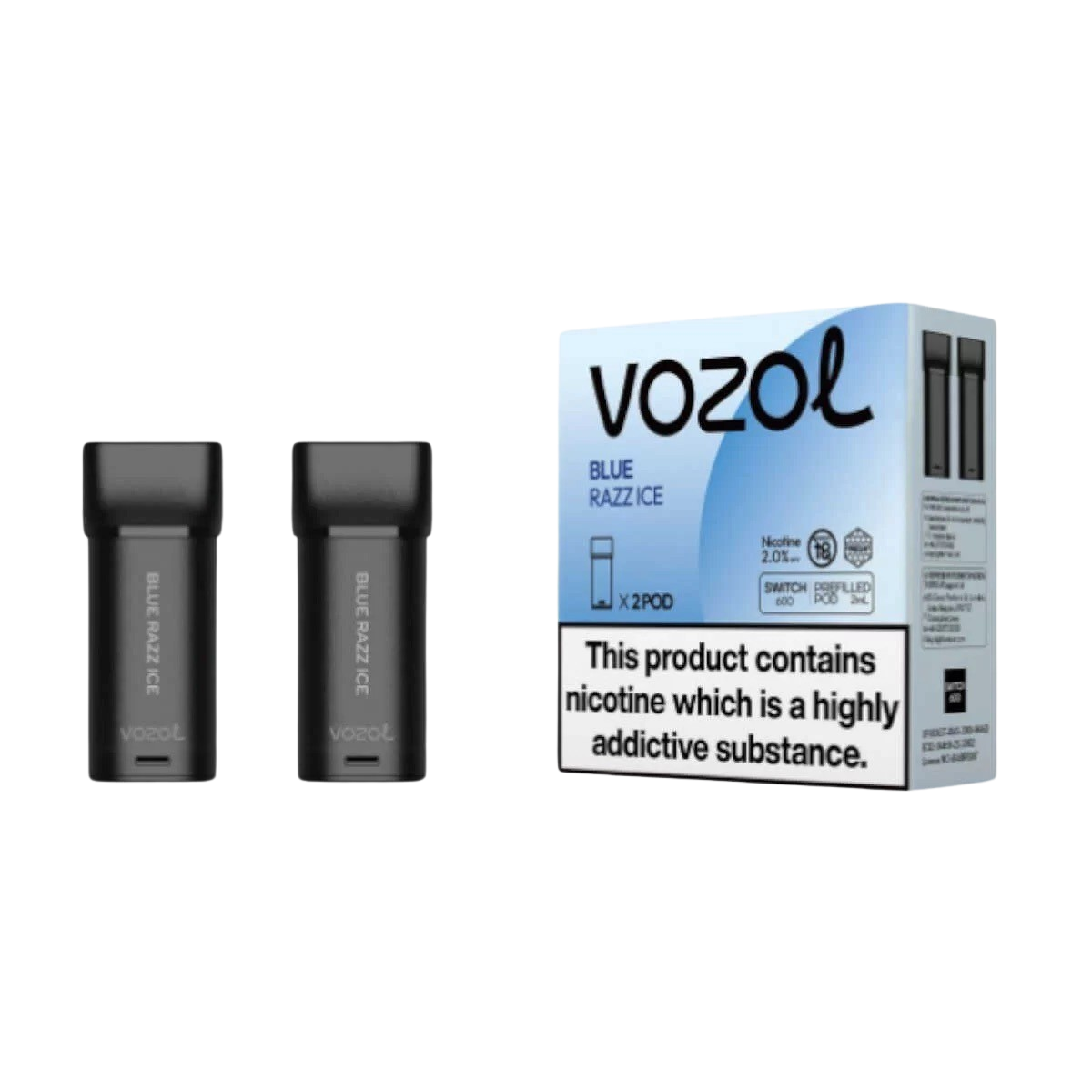 VOZOL SWITCH 600 2 pod - Blu Razz Ice