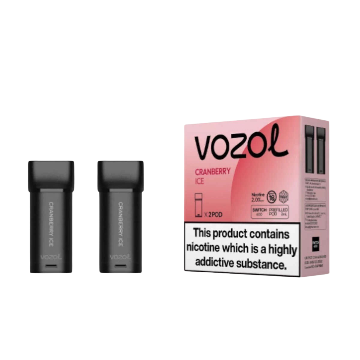 VOZOL SWITCH 600 2er Pod - Cranberry Ice