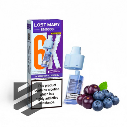 Lost Mary BM6000 Prefilled Pods – Acai Berry Blueberry – 20mg/ml