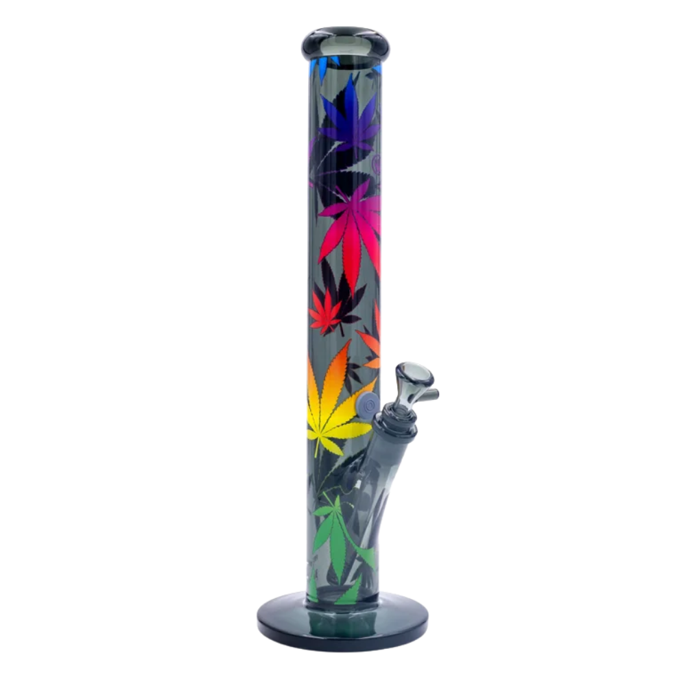 Fire-Flow x Black Leaf - Glas Bong - Leaves Gradient - 51mm - 40cm