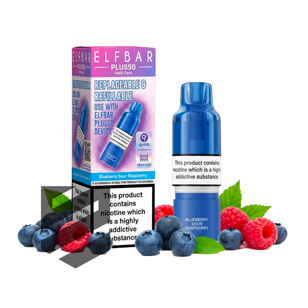 Elf Bar - Plus 50 - Pod & Refill - Blueberry Sour Raspberry