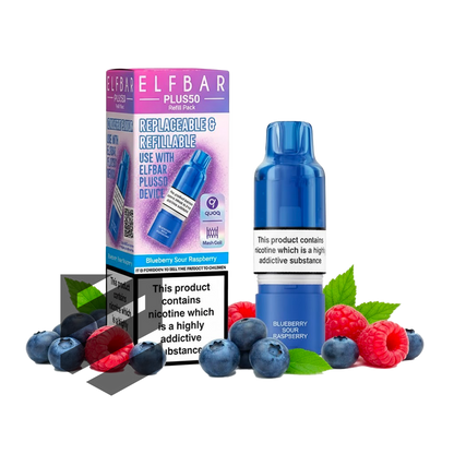 Elf Bar - Plus 50 - Pod & Refill - Blueberry Sour Raspberry