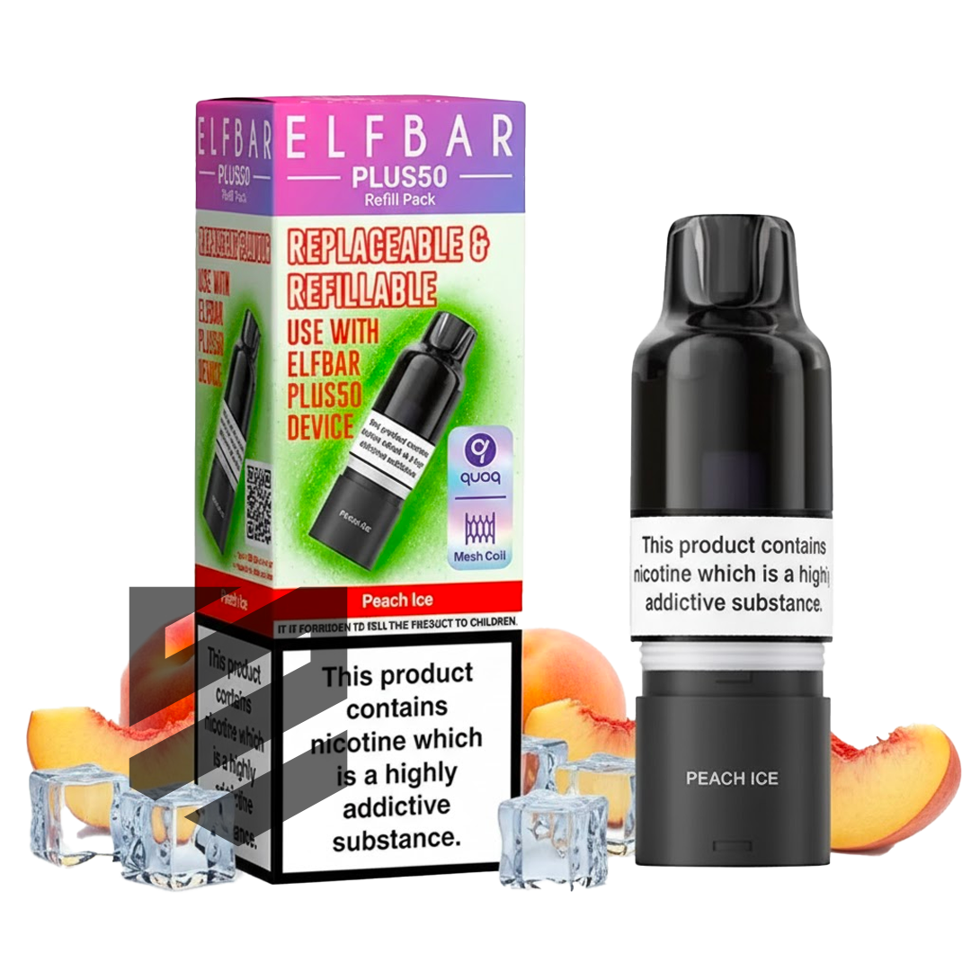 Elf Bar - Plus 50 - Pod & Refill - Peach Ice