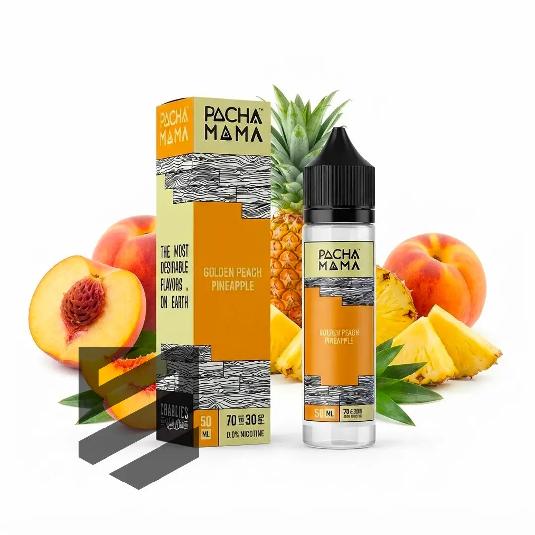 Pacha Mama - E-Liquid Shortfill -  Golden Peach Pineapple 50ml 0mg