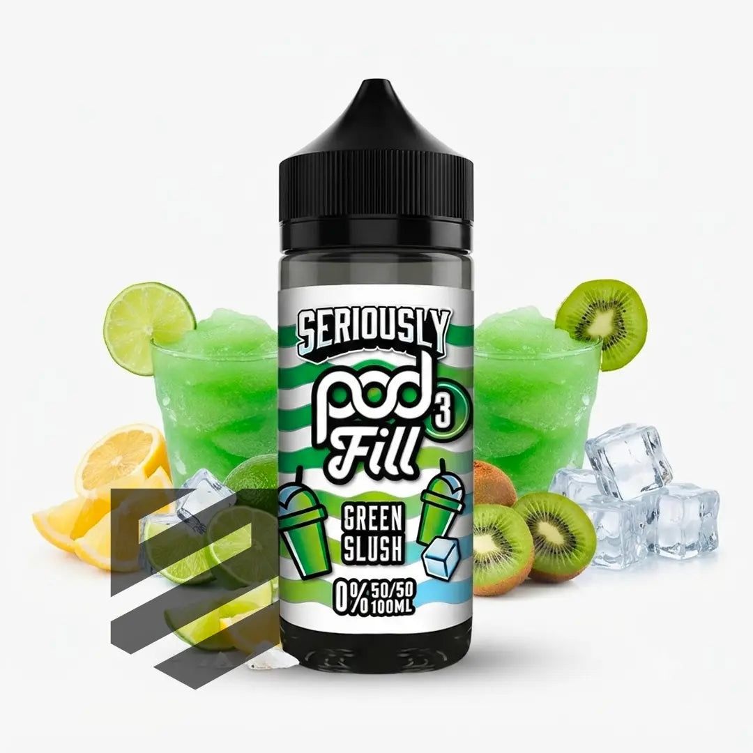 Seriously Pod Fill 3 - Green Slush 50/50 0mg 100ml Shortfill