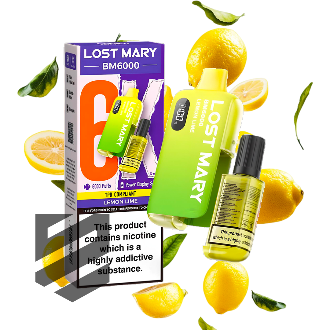 LOST MARY BM6000 Lemon Lime Vape | Snustrend Snustrend - Snus, Vapes & Schnupf LOST MARY BM6000 Lemon Lime Vape | Snustrend Snustrend - Snus, Vapes & Schnupf