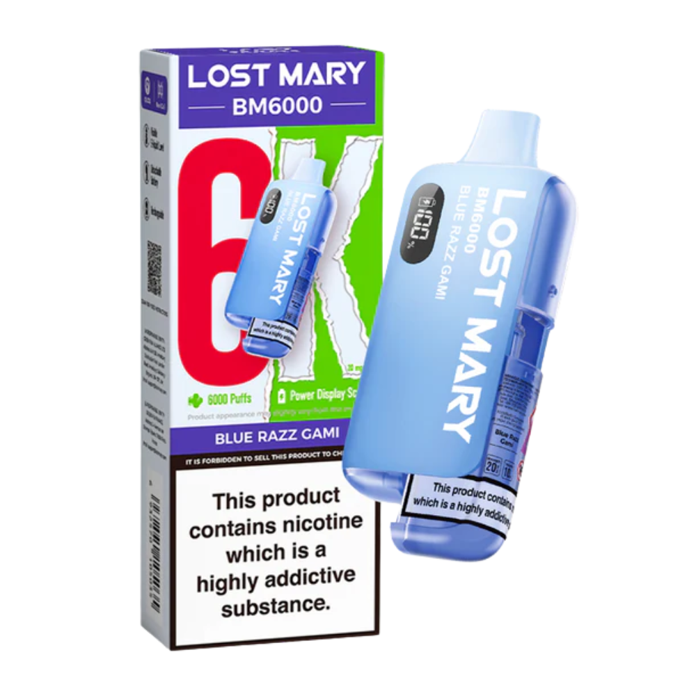 LOST MARY BM6000 Blue Razz Gami- Vape Kit