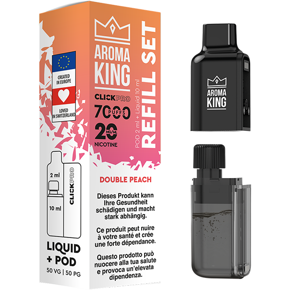 Aroma King Click Pro 7000 Double Peach (Pod + Liquid)