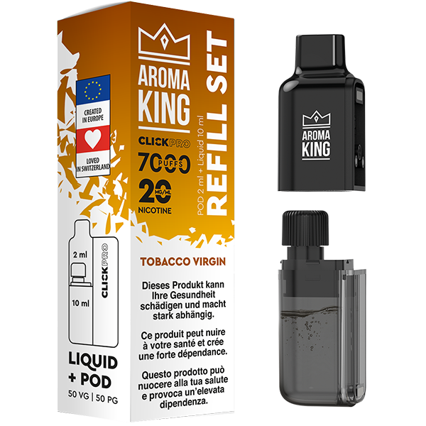 Aroma King Click Pro 7000 Tobacco Virgin (Pod + Liquid)