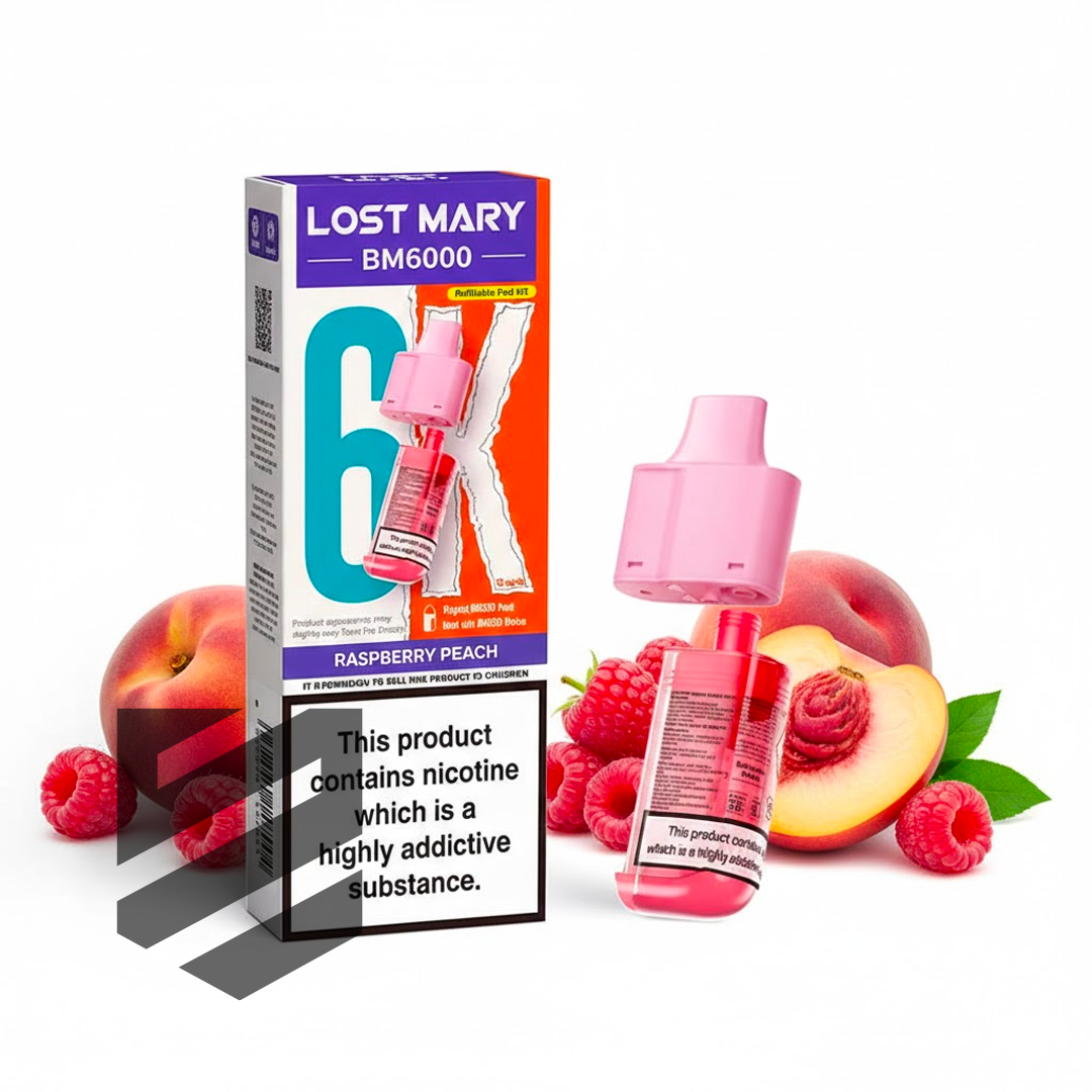 Lost Mary BM6000 Prefilled Pods – Raspberry Peach – 20mg/ml