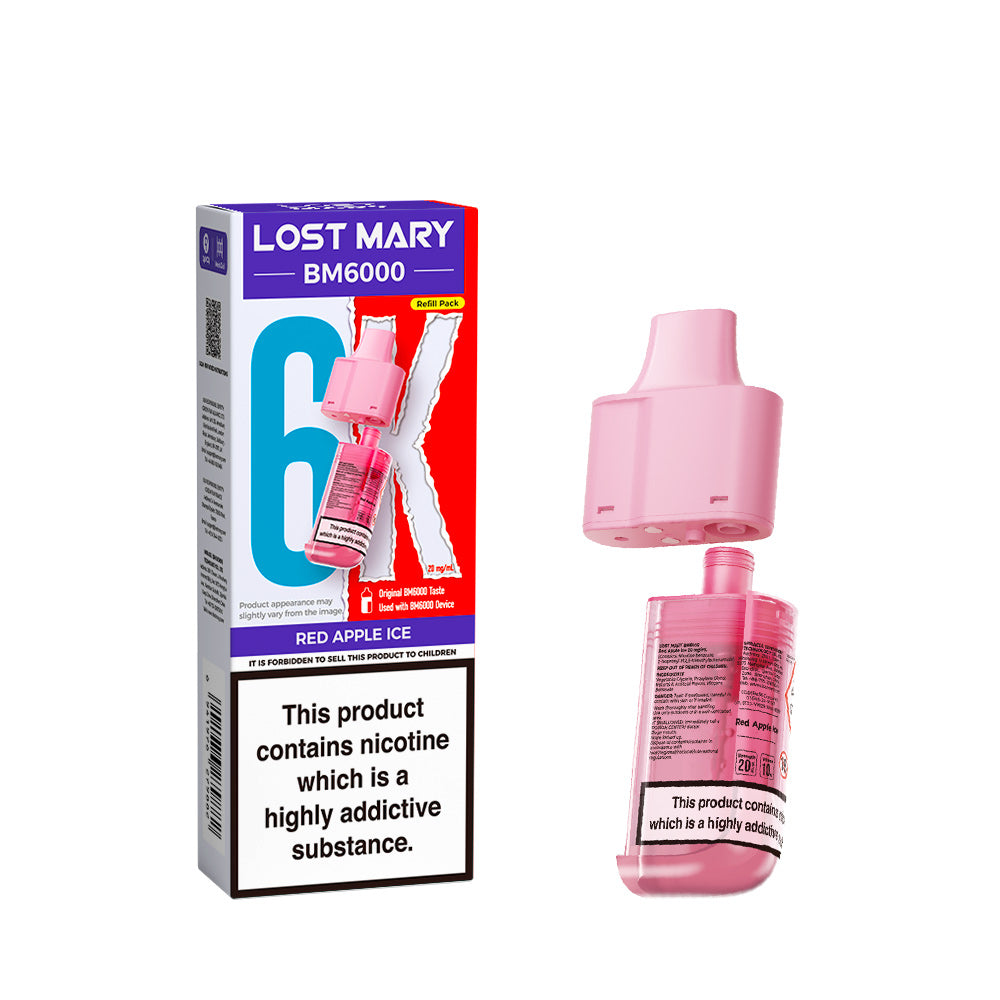 Lost Mary BM6000 Prefilled Pods – Red Apple Ice – 20mg/ml