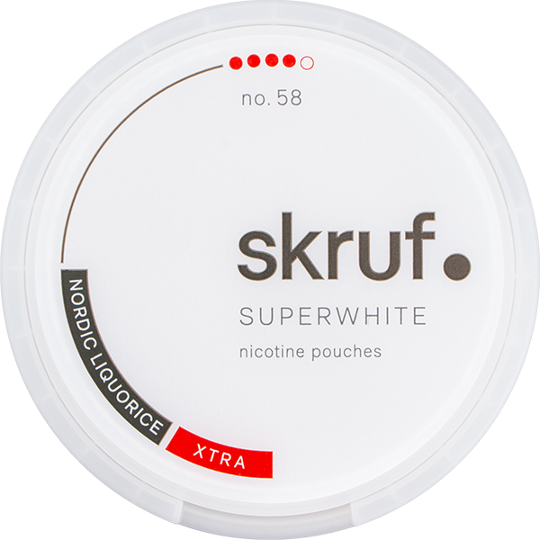 Skruf Superwhite No. 58 Nordic Liquorice Xtra Strong Slim