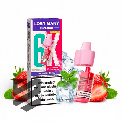 strawberry ice lost mary bm6000 disposable vape Lost Mary BM6000 Pre-filled Strawberry Ice Pod Kit main image 0
