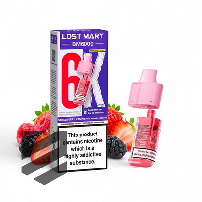 Lost Mary BM6000 Prefilled Pods – Strawberry Raspberry Blackberry – 20mg/ml