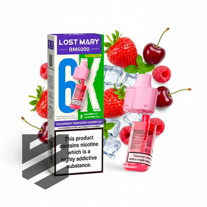 Lost Mary BM6000 Pods Strawberry Raspberry Cherry Ice Snustrend - Snus, Vapes & Schnupf Lost Mary BM6000 Pods Strawberry Raspberry Cherry Ice Snustrend - Snus, Vapes & Schnupf