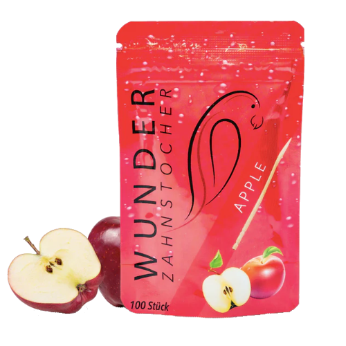 Wonder toothpicks with gea flavor, apple refill pack 100 pcs.