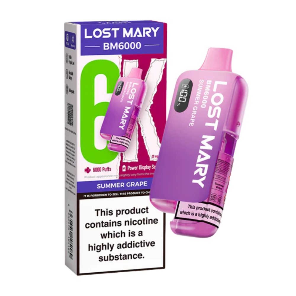 LOST MARY Kit de vapotage BM6000 au raisin d'été